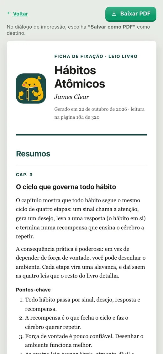 Tudo do livro num PDF pra guardar